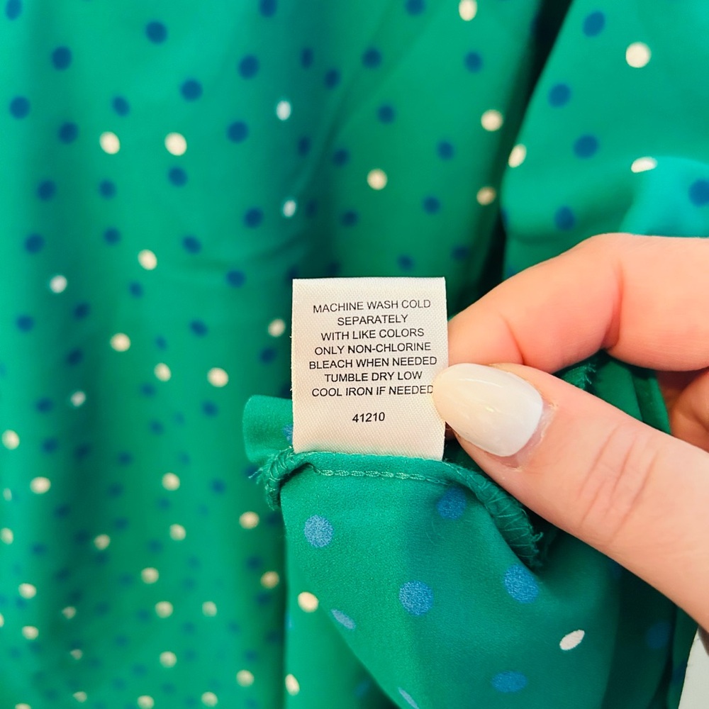 41 Hawthorn Green and White Polka Dot Blouse - Picture 5 of 9